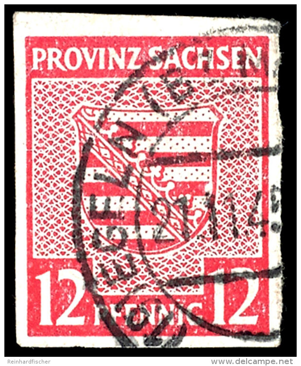 12 Pfg Rosarot Mit Seltenem Plattenfehler II, Gestempelt, Mi. 500.-, Katalog: 71II O12 Pfg Rose Red With Scarce... - Other & Unclassified