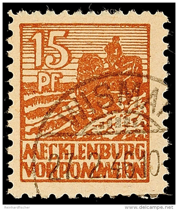 15 Pf. Mittelsiena, Gestempelt, Gepr. Kramp BPP, Mi. 300.-, Katalog: 37yd O15 Pf. Medium Sienna, Used,... - Other & Unclassified