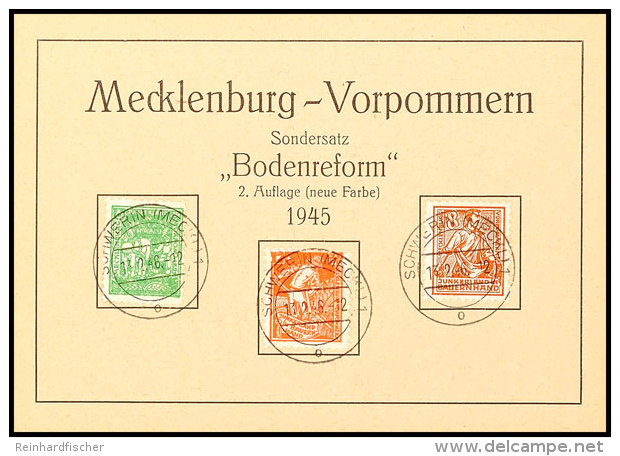 Bodenreform Nachauflage, Tadellos Gestempelt Auf Offiziellem Gedenkblatt, Gepr. Kramp BPP, Mi. 150.-+, Katalog:... - Other & Unclassified