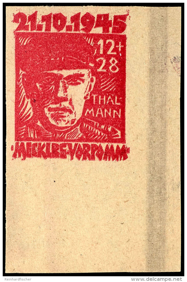 12 + 28 Pfg Opfer Des Faschismus, Ungez&auml;hnter Probedruck In Roter Farbe Als Doppeldruck, Auf D&uuml;nnem,... - Sonstige & Ohne Zuordnung