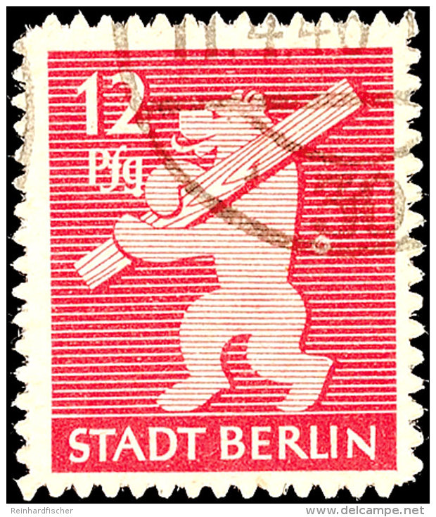 12 Pf. Rot Mit Plattenfehler II, Gestempelt, Gepr. Str&ouml;h BPP, Mi. 500.-, Katalog: 5BII O12 Pf. Red With... - Sonstige & Ohne Zuordnung