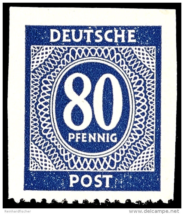 80 Pfg Ziffern, Nur Unten Gez&auml;hnt, Tadellos Postfrisch, Gepr. Schlegel BPP, Mi. 1.000.- (alter Ausruf 280),... - Sonstige & Ohne Zuordnung