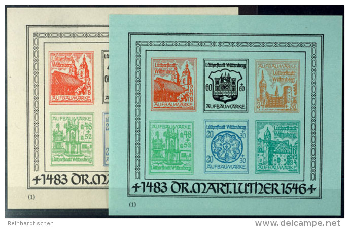 Aufbaublock I Und II, Tadellos Postfrisch, Katalog: Bl.I,II (*)/**Construction Souvenir Sheet I And II, In... - Wittenberg