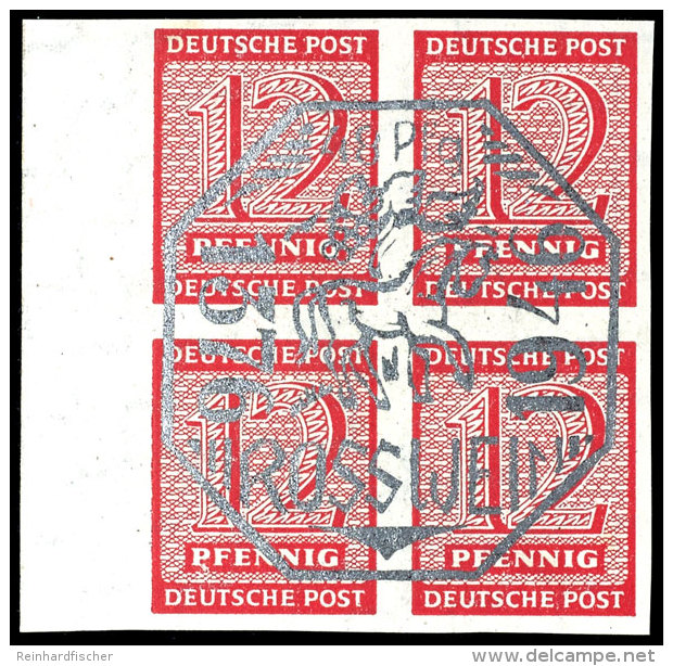 Viererblock "Stadt Ro&szlig;wein", Ungez&auml;hnt, Tadellos Postfrisch, Mi. 800,-, Katalog: 1U **Block Of Four... - Sonstige & Ohne Zuordnung