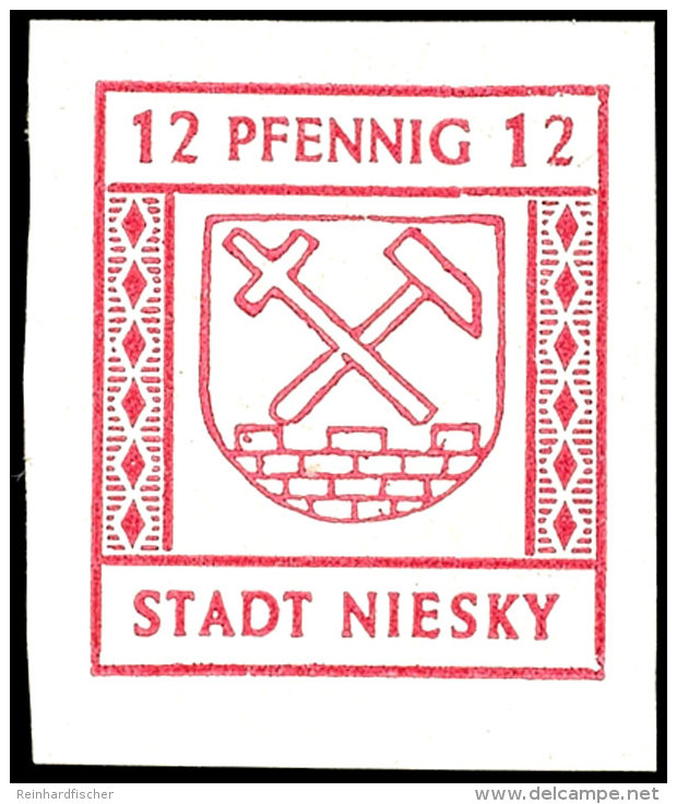 12 Pfg Auf Gestrichenem Papier Ungez&auml;hnt, Tadellos Postfrisch, Seltene Marke, Gepr. Zierer BPP Und Fotoattest... - Niesky