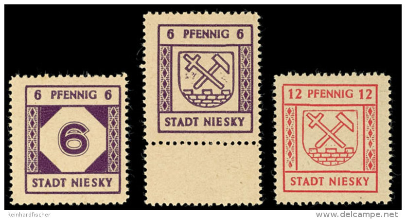 6 Pf. Und 12 Pf. X-Gummierung, Tadellos Postfrisch, Gepr. Kunz BPP, Katalog: 5/7x **6 Pf. And 12 Pf. X Gumming,... - Niesky