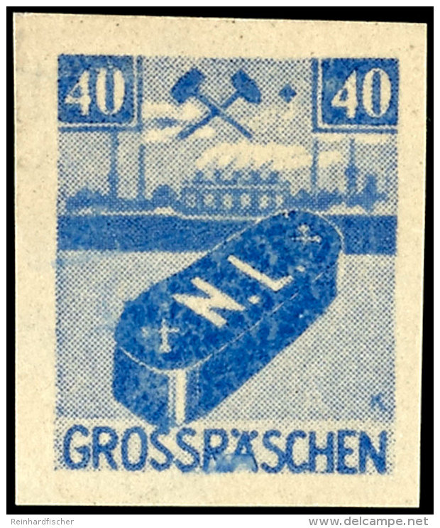 40 Pfg Aufbaumarke, Druck A. Gummiseite, Tadellos Postfrisch, Gepr. Zierer BPP, Unterbewertete Abart!, Katalog:... - Grossräschen