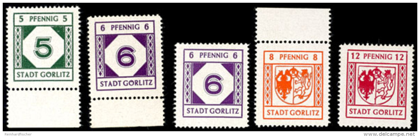 5 Pf. - 12 Pf. Freimarken, 6 Pf. In Beiden Farben, Tadellos Postfrisch, Gepr. Busch BPP Bzw. Kunz BPP, Katalog:... - Goerlitz