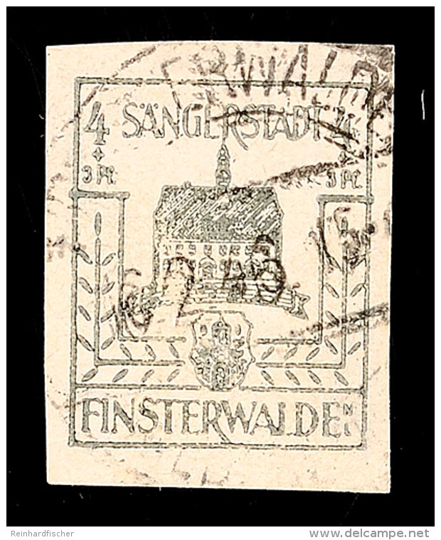 4 Pfg Dunkelgr&uuml;ngrau, Auf Gestrichenem Papier, Tadellos Gestempelt, Mi. 110.-, Katalog: 2z O4 Pfg Dark... - Finsterwalde