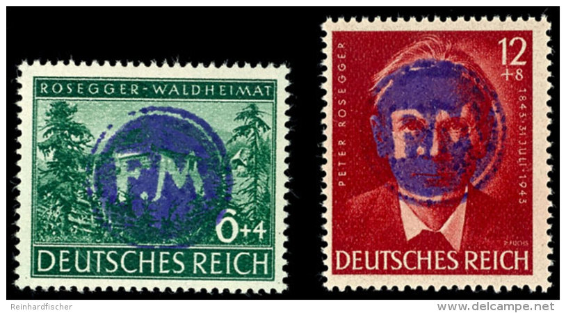 Rosegger Mit Petschafts-Aufdruck, Postfrisch, Sign. Jacob, Katalog: DR855/56 **Rosegger With Seal Overprint,... - Fredersdorf-Vogelsdorf