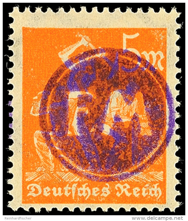 5 Mark Orange Mit Fehlendem Wertaufdruck "12", Tadellos Postfrisch, Gepr. Zierer BPP, Katalog: 68F **5 Mark... - Fredersdorf-Vogelsdorf