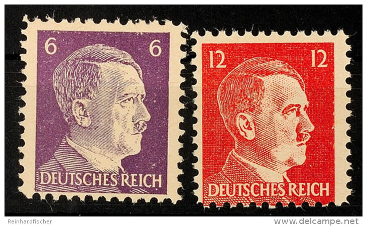 6 Und 12 Pf Hitler Als Propagandaf&auml;lschungen Tadellos Postfrisch, Gepr. Ludin BPP, Mi. 120.-, Katalog: 15/16... - Sonstige & Ohne Zuordnung