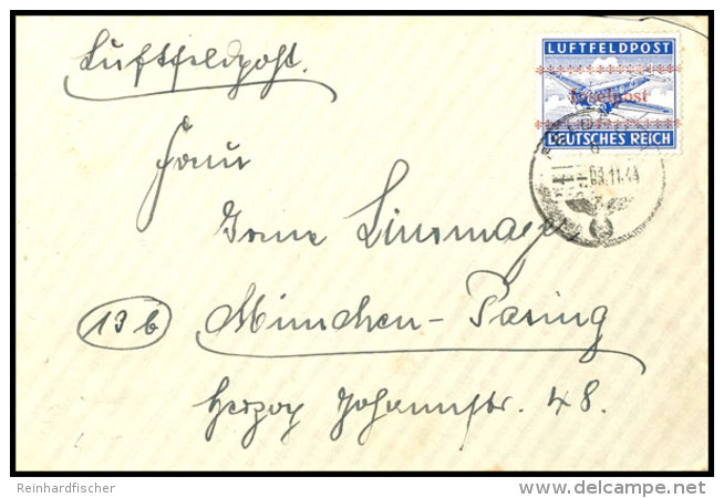 1944, Insel Kreta Zulassungsmarke Gez&auml;hnt Mit Tagesstempel "CHANIA 0811.44" Auf Brief Mit... - Sonstige & Ohne Zuordnung