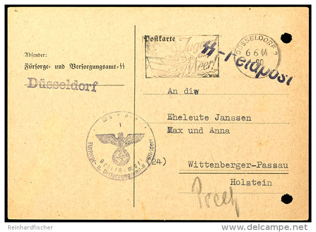 Briefstpl. "Waffen-SS / F&uuml;rsorge- U. Versorgungsamt SS D&uuml;sseldorf" Auf Postkarte &uuml;ber Feldpost Mit... - Other & Unclassified