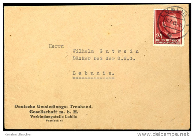 Absendereindruck "Deutsche Umsiedlungs- Treuhand- / Gesellschaft M.b.H. / Verbindungstelle Lublin / Postfach 67"... - Other & Unclassified