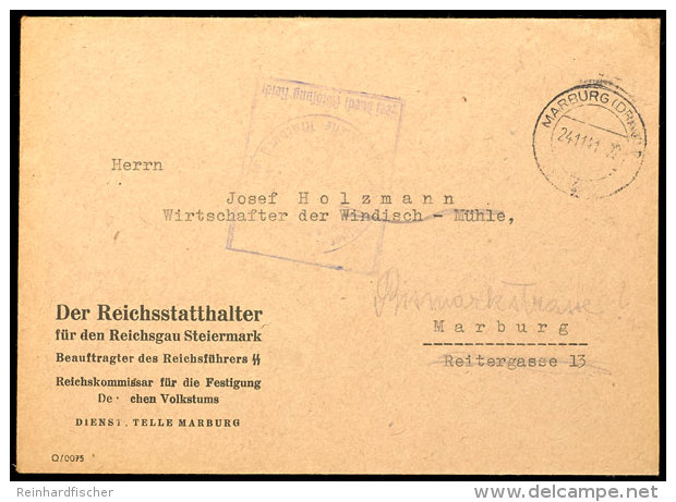 Absendereindruck "Der Reichsstatthalter / F&uuml;r Den Reichsgau Steiermark / Beauftragter Des Reichsf&uuml;hrers... - Other & Unclassified