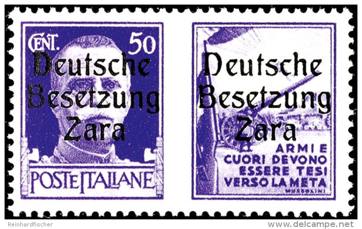 50 Cent Violett, Artillerie, Aufdruck In Type IV, Tadellos Postfrisch, Fotokurzbefund Brunel VP (2015): "Die... - German Occ.: Zara