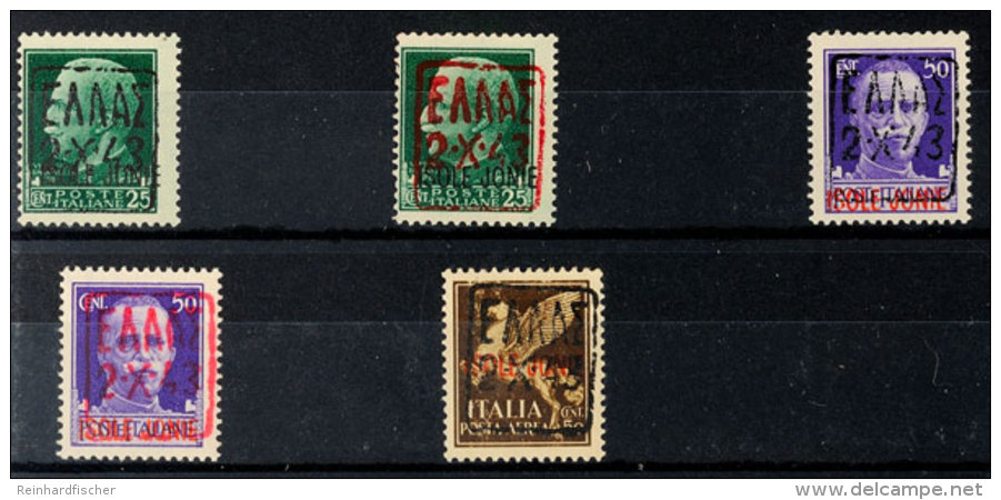 Aufdruckwerte Mi. 1I/II, 2I/II Und 3I, Je Postfrisch, Mi. 500,-, Katalog: 1/3 **Overprint Items Michel 1I / II,... - German Occ.: Zante