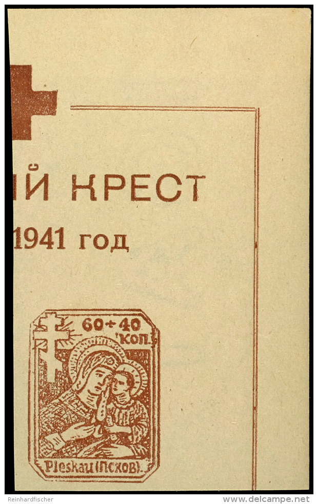 60+40 Kop. Rechte Obere Blockmarke Aus Rotkreuzblock Mit Anh&auml;ngendem Blockrand, Tadellos Postfrisch, Mi.... - Sonstige & Ohne Zuordnung