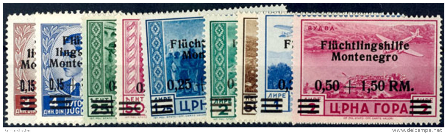 0,15 + 0,85 RM Auf 3 Din. Bis 0,50 + 1,50 RM Auf 2 L. Fl&uuml;chtlingshilfe 1944, Tadellos Postfrisch, Mi.-Nr. 20... - German Occ.: Montenegro