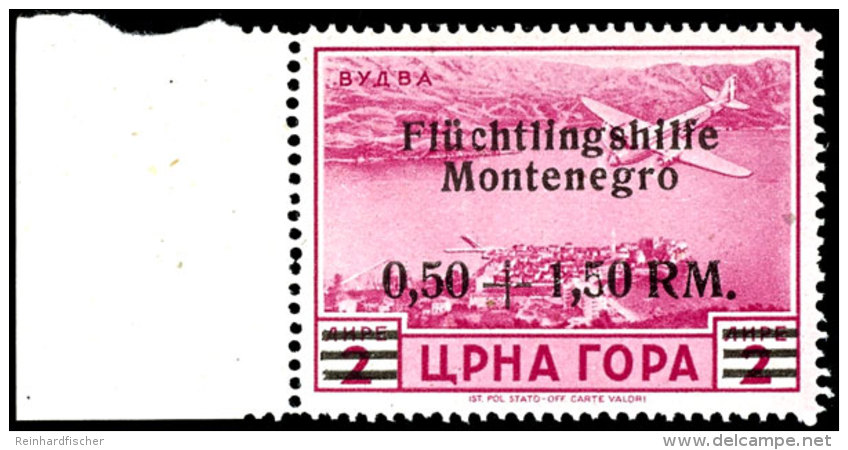 0,15 + 0,85 RM Auf 3 Din Bis 0,50 + 1,50 RM Auf 2 Lire "Fl&uuml;chtlingshilfe Montenegro", Mi.-Nr. 22 Mit... - German Occ.: Montenegro