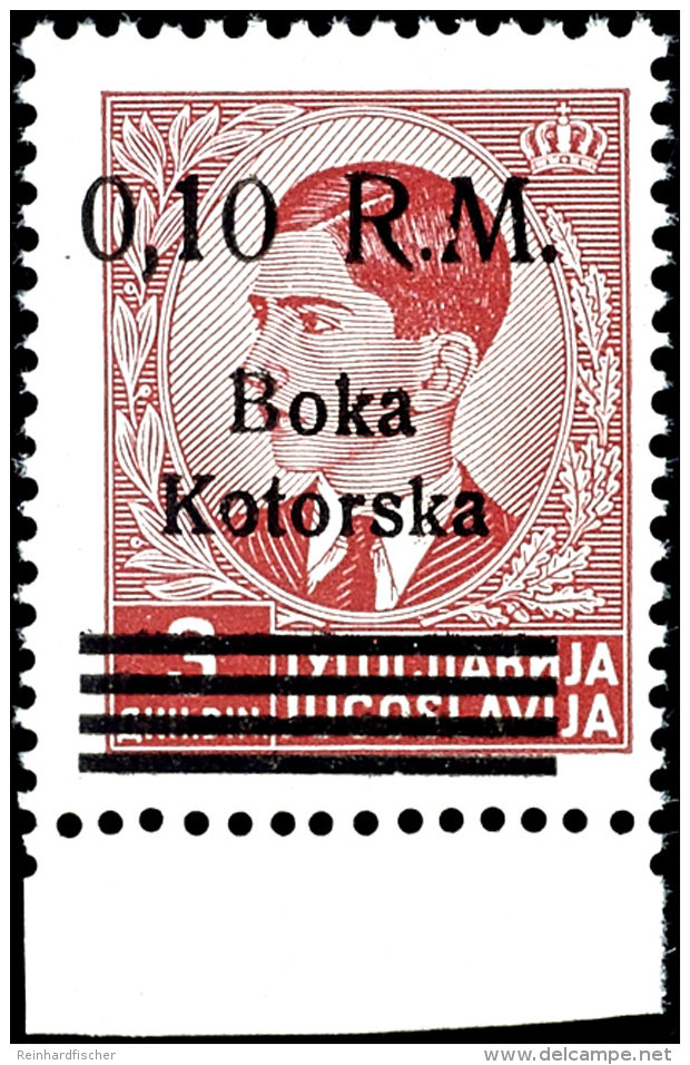 0,10 RM Auf 3 Din. Mit Aufdruckfehler VII "linker Schenkel Des M Unten Gebrochen", Tadellos Postfrisch, Fotobefund... - Sonstige & Ohne Zuordnung