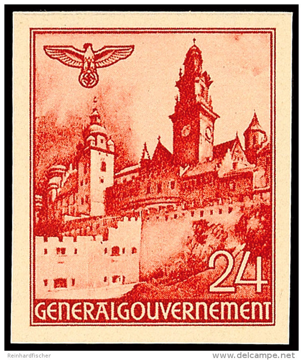 24 Gr. "Bauwerke", Abart "ungez&auml;hnt", Tadellos Postfrisch, Mi. 80.-, Katalog: 45U **24 Gr. "buildings",... - Sonstige & Ohne Zuordnung