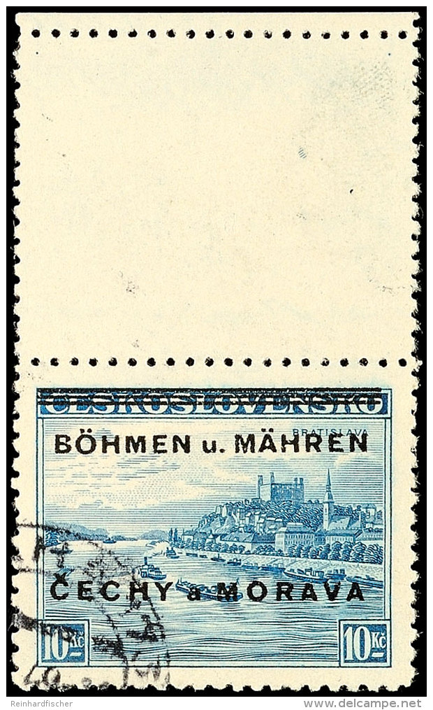 10 Kc. Landschaften Mit Anh&auml;ngendem Leefeld Oben, Gestempelt, Mi. 160.- (alter Ausruf 40), Katalog: 19LS... - Böhmen Und Mähren