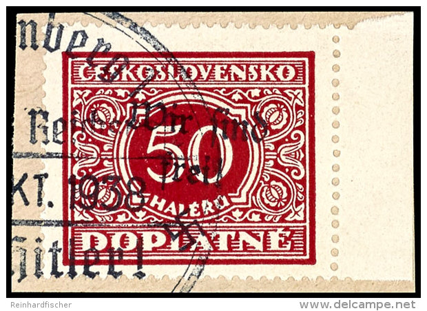 60 Heller Portomarke Mit Aufdruck "Wir Sind Frei! + Hakenkreuz", Tadellos Gestempelt Auf Briefst&uuml;ck, Auflage... - Other & Unclassified