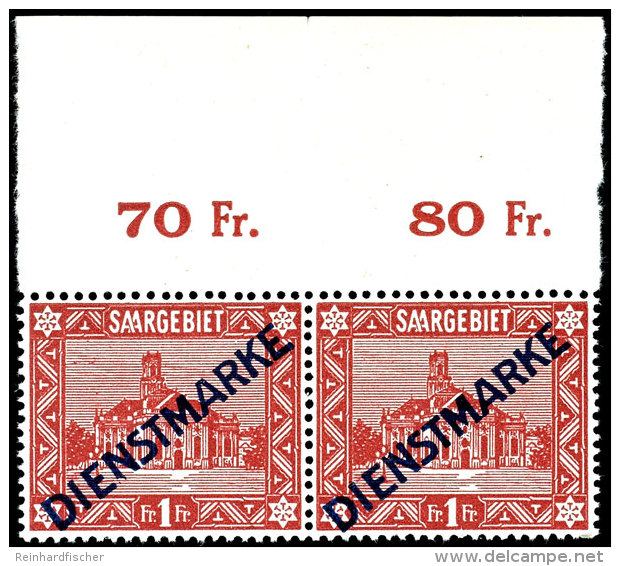 1 Fr. Landschaften, Aufdruckfehler: "N Links Bzw. Oben Gebrochen", Waager. Oberes Randpaar, Postfrisch, Mi. 200,-,... - Sonstige & Ohne Zuordnung