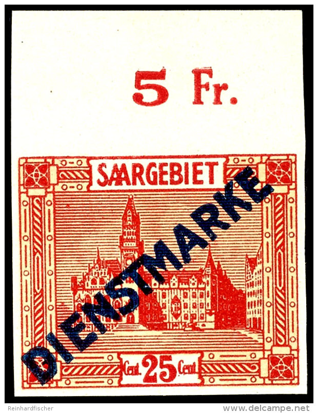 25 C. Landschaften, Ungez&auml;hnt, Oberrandst&uuml;ck Postfrisch, Gepr. Hoffmann BPP, Mi. 220,-, Katalog: 6U... - Sonstige & Ohne Zuordnung