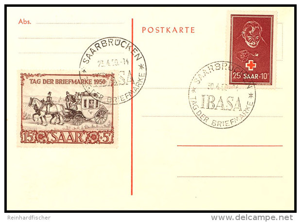 1950, IBASA Und Rotes Kreuz Zus. Auf IBASA-Ansichtskarte Mit SSt. Vom 23.4.50 (= FDC F&uuml;r Nr. 291) Und SSt. Vom... - Sonstige & Ohne Zuordnung