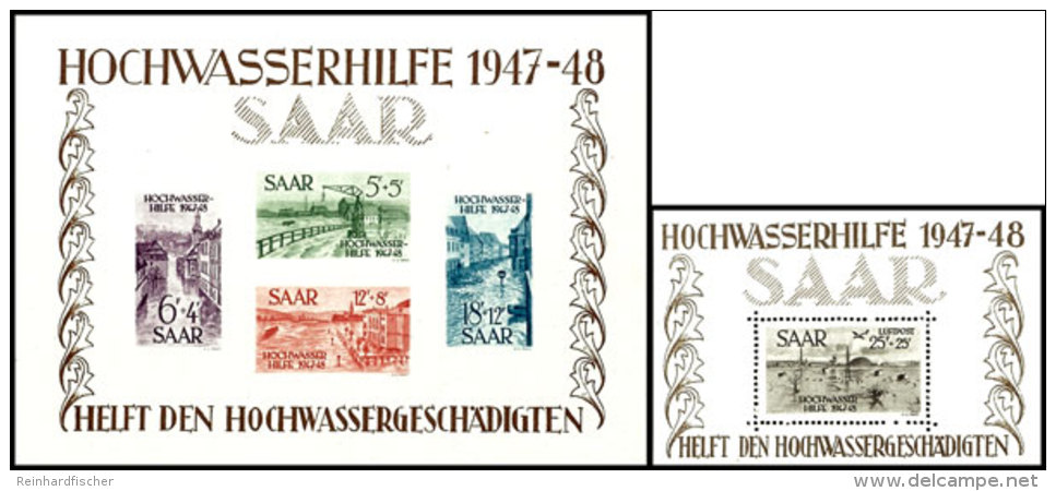 Blockausgabe "Hochwasserhilfe", Blockpaar, Block 1 In Type I, Block 2 In Type VI, Tadellos Postfrisch, Unsigniert,... - Sonstige & Ohne Zuordnung