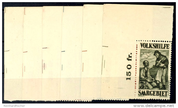 40 Cent Bis 3 Fr. Volkshilfe 1928, Kpl. Kurz-Satz Vom Eckrand Oben Links, Postfrisch, Mi. 232.-, Katalog:... - Other & Unclassified