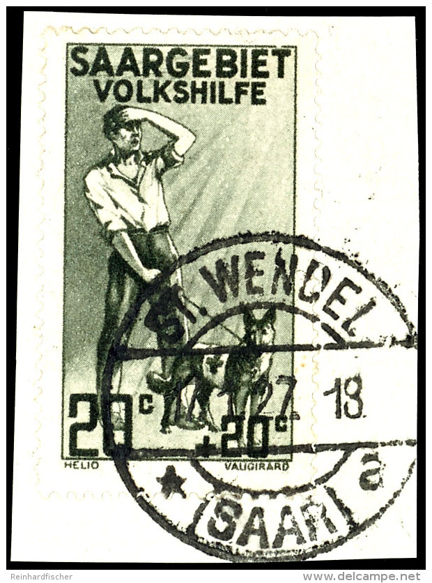 20 C., Volkshilfe 1926, Plattenfehler: " Rahmen &uuml;ber T Gebrochen", Auf Briefst&uuml;ck Klar Gest. ST.WENDEL... - Other & Unclassified