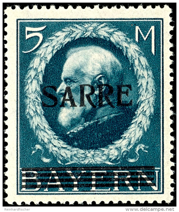1920, "Sarre"-Aufdruck Kpl. Mit Sauberen F&auml;lze. Dabei Der Spitzenwert 5 M. Mit Aufdruck-Abart II ("kleines... - Other & Unclassified