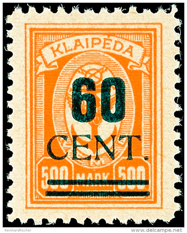 15 C Auf 50 M - 60 C Auf 500 M Tadellos Postfrisch, Gepr. Petersen BPP Bzw. (30 Cent.) Matheisen BPP, Mi. 3.000.-,... - Memelgebiet 1923