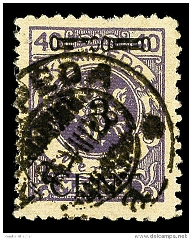 3 C. Auf 40 M. Mit Aufdruckabart "linker Zierbalken Gebrochen"; Aufdrucktype III; Sauber Gestempelter Wert In... - Memelgebiet 1923