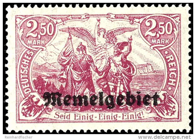 2,50 Mark Deutsches Reich Mit Aufdruck "Memelgebiet", Br&auml;unlichlila, Tadellos Postfrisch, Gepr. Dr. Petersen... - Klaipeda 1923