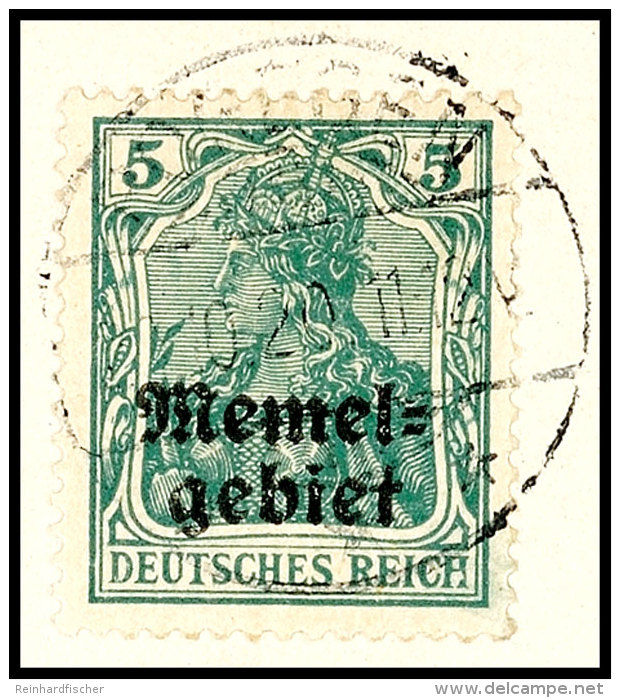 5 Pf In C-Farbe Tadellos Auf Briefst&uuml;ck, Tiefst Gepr. Erdwien BPP, Mi. 280.-, Katalog: 1c BS5 Pf In... - Klaipeda 1923