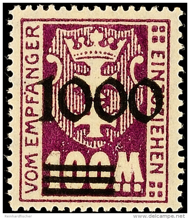 1000 A. 100 M., Aufdrucktype I/I, Tadellos Ungebraucht, Gepr. Stroye BPP, Mi. 150.-, Katalog: I/I *1000 On 100... - Sonstige & Ohne Zuordnung