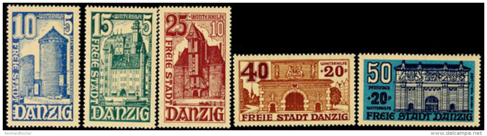 1936, 10 Pfg. Bis 50 Pfg. WHW Bauwerke, Kompletter Postfrischer Pracht-Satz, Mi. 100,-, Katalog: 262/66 **1936,... - Sonstige & Ohne Zuordnung