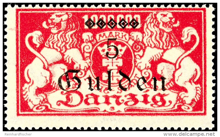 5 Gulden "u" In Gulden Unten Offen, Tadellos Postfrisch, Tiefst Gepr. Dr. Oechsner BPP, Mi. 450,-, Katalog: 192II... - Other & Unclassified