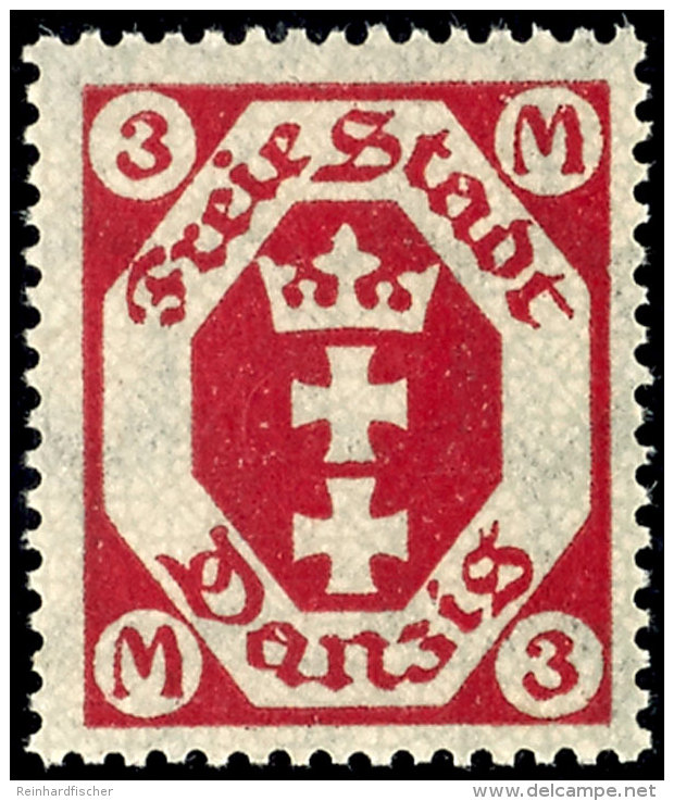 1922, 3 M. "karminrot", Tadellos Postfrisch, Gepr. Soecknick BPP, Mi. 300,--, Katalog: 104b **1922, 3 M.... - Other & Unclassified