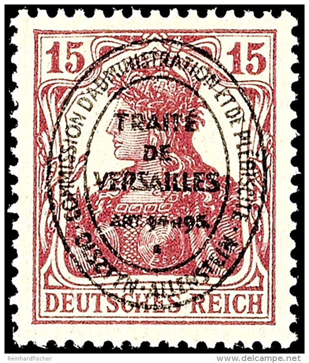 15 Pf. Germania, Ovalaufdruck, Karminbraun, Postfrisch, Gepr. Mikulski Und Hey BPP, Mi. 250.-, Katalog: 18b... - Sonstige & Ohne Zuordnung