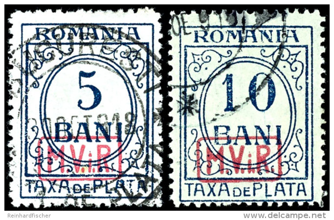 5 Und 10 Bani Mit Wasserzeichen Tadellos Gestempelt, Mi. 240,--, Katalog: 6/7 O5 And 10 Bani Watermarked Neat... - Sonstige & Ohne Zuordnung