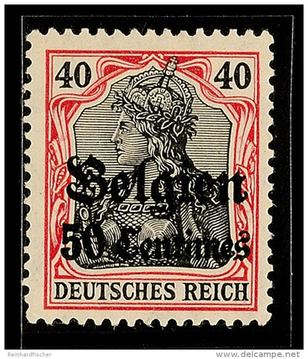 50 C. Auf 40 Pf. Germania Friedensdruck, Postfrisch, Gepr. Hey BPP, Mi. 150.-, Katalog: 5I **50 C. On 40 Pf.... - Sonstige & Ohne Zuordnung