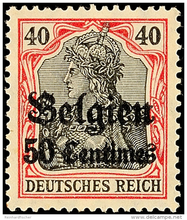 50 C. A. 40 Pf. Friedensdruck, Tadellos Postfrisch, Gepr. Dr. Hochst&auml;dter, Mi. 150.-, Katalog: 5I **50 C.... - Sonstige & Ohne Zuordnung