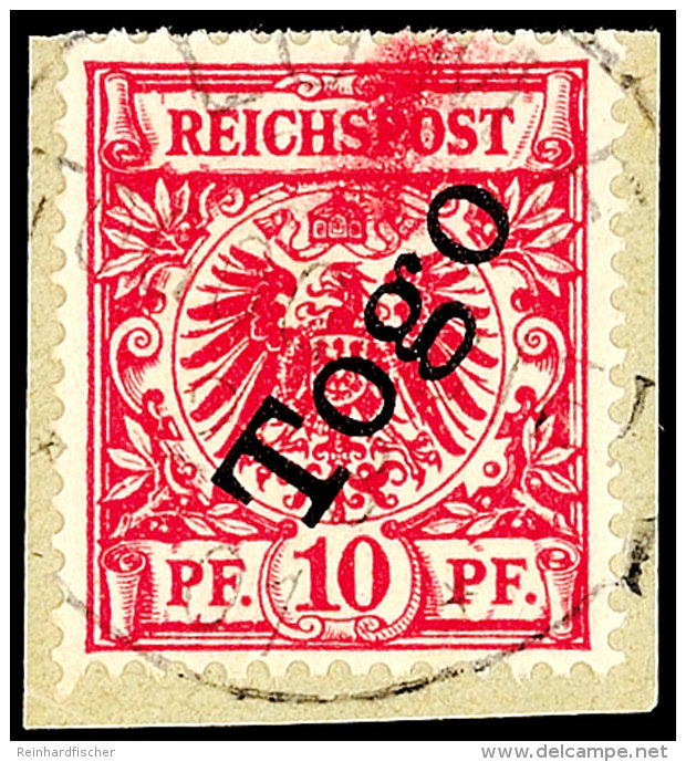 10 Pf. UV Gelblichorange Tadellos Auf Briefst&uuml;ck Mit Stempel "LOME 2/3 01" Und Spur Eines Roten Stifts,... - Togo