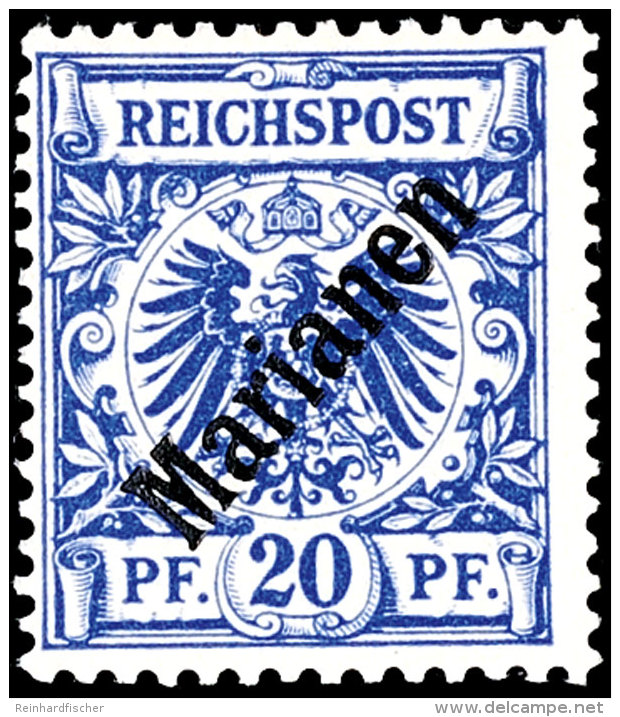 20 Pf. Diagonalaufdruck Tadellos Postfrisch, Fotoattest Dr. Friedrich F. Steuer V&Ouml;B: "tadellos Gez&auml;hnt... - Mariana Islands